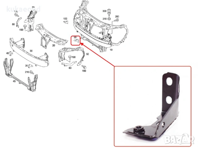 Щипка за захващане на фар Mercedes S-Class W221, снимка 4 - Части - 54200187