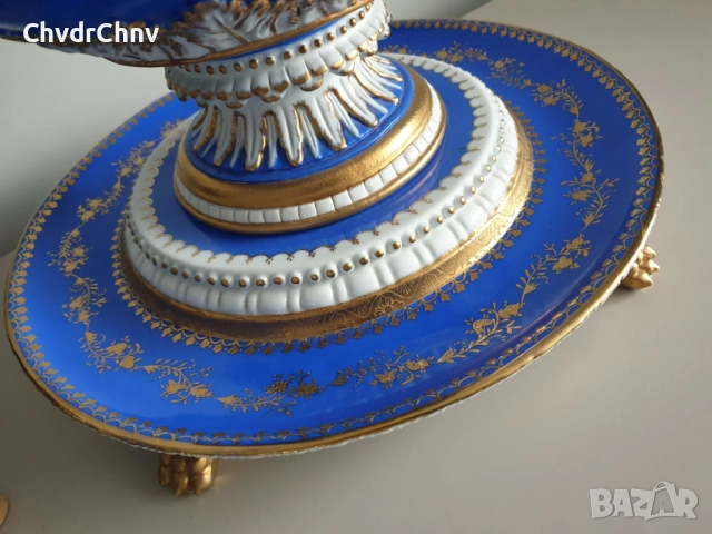 Sandizell Dresden 54см-10кг/Дрезден Бавария немска порцеланова ваза с капак/фигурална урна с ангели, снимка 12 - Антикварни и старинни предмети - 51476489