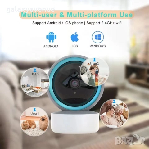 SUNISEE 8MP 2.4G Wifi Мини вътрешна охранителна камера Tuya APP, снимка 8 - HD камери - 53412545