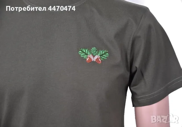 Мъжка ловна тениска с бродерия - 100% памук, снимка 10 - Екипировка - 50253304