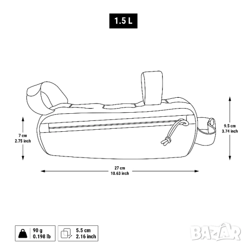 Чанта за рамка на велосипед Riverside 1,5 л, снимка 5 - Аксесоари за велосипеди - 53823860