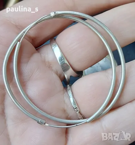 Три броя / Винтидж / Антика / стари сребърни халки , снимка 13 - Обеци - 45232988