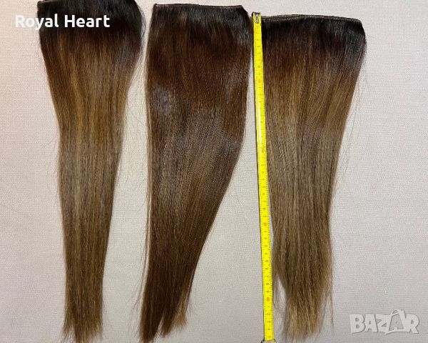 Три двойни реда естествена коса (клас Делукс JSP)| 48 см / 146 грама, снимка 10 - Аксесоари за коса - 45470975