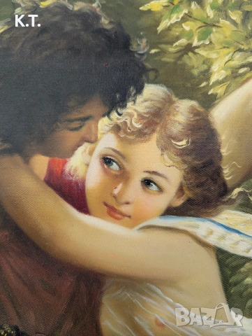 Масло върху платно. Голяма уникална ръчно рисувана репродукция на класическата картина, снимка 3 - Антикварни и старинни предмети - 53730830