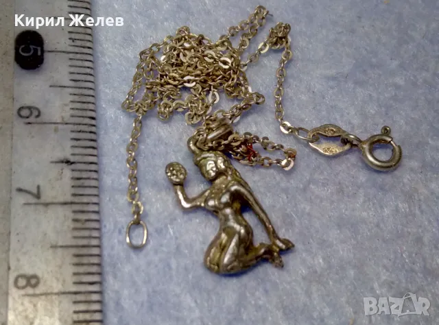 РОМАНТИЧЕН Арт НУВО СРЕБЪРЕН МЕДАЛЬОН ЗОДИЯ ДЕВА с ФИНА СРЕБЪРНА ВЕРИЖКА СРЕБРО 925 ПРОБА 38801, снимка 7 - Колиета, медальони, синджири - 50354735