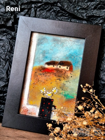 Прозорец, миниатюра пастел, снимка 2 - Картини - 52914438