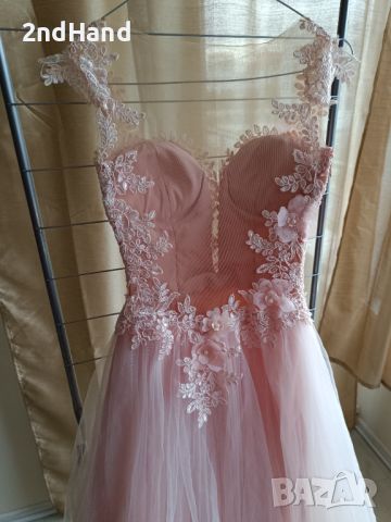 Нежна розова бална рокля ХС/С, снимка 5 - Рокли - 45680637