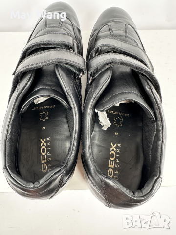 Мъжки обувки Geox, Естествена кожа, 47, 31cm, Черен, Като нови, снимка 4 - Спортно елегантни обувки - 44961210
