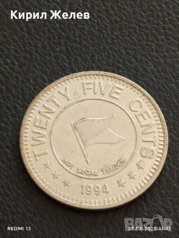 Рядък жетон токен TWENTY FIVE CENTS перфектно състояние за КОЛЕКЦИЯ 26754
