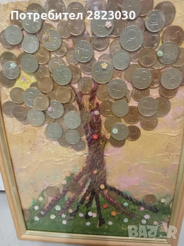 Дърво от монетки, снимка 2 - Декорация за дома - 53387658