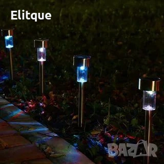 Комплект от 6 броя соларни градински LED лампи за алеи и зони