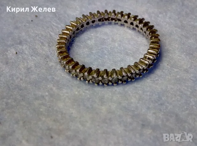 СТИЛНА ФЕШЪН АРТ СКЪПОЦЕННА СРЕБЪРНА ХАЛКА ПРЪСТЕН СРЕБРО ВИСОКА ПРОБА сБЯЛА ПОЗЛАТА и ЦИРКОНИ 48634, снимка 11 - Пръстени - 50191901