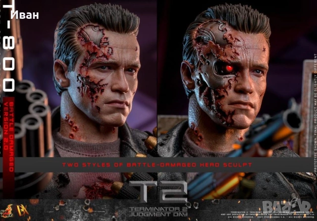 Hot Toys Terminator 2: Judgement Day DX46 T-800 Battle Damaged Version 2.0, снимка 3 - Колекции - 47236526