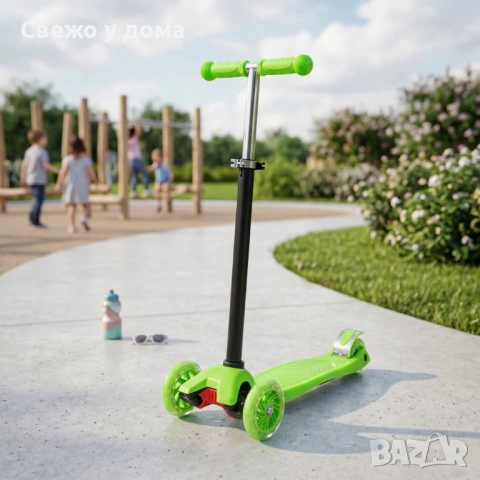 НОВА Детска тротинетка 21st Scooter със светещи колела, сгъваема, до 50кг различни цветове, снимка 6 - Скутери и тротинетки - 54250247