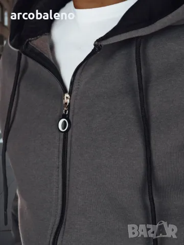 Мъжки суичър с цип и качулка, 4цвята , снимка 4 - Суичъри - 49472610