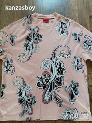 hugo boss oversize-fit pink - страхотна мъжка тениска НОВА БЕЗ ЕТИКЕТИ С, снимка 6 - Тениски - 51694886