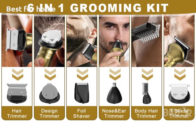 Професионален комплект за подстригване и стилизиране- брада коса и тяло- Qreeyx 698, снимка 9 - Машинки за подстригване - 46042789