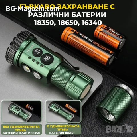 Мощен мини прожектор YEMAO 3000 лумена 7 LED Диода UV ултравиолетова RGB странична светлина, снимка 12 - Къмпинг осветление - 54027493