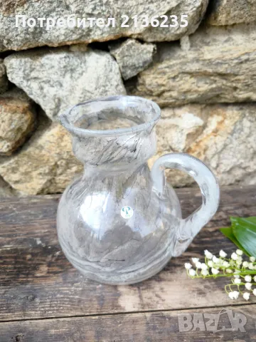 Мраморно стъкло – кана Peill Germany и ваза Herner Glas, снимка 15 - Антикварни и старинни предмети - 50186381