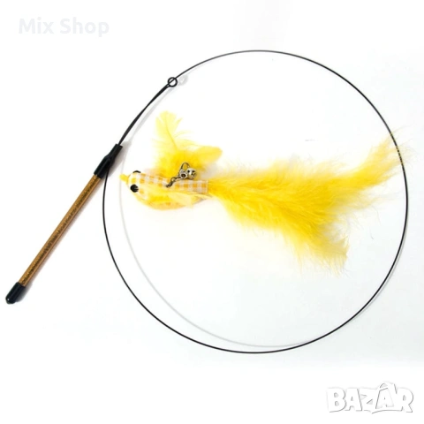 Нов комплект Играчки за котки от пера с вендуза, снимка 4 - За котки - 54203518