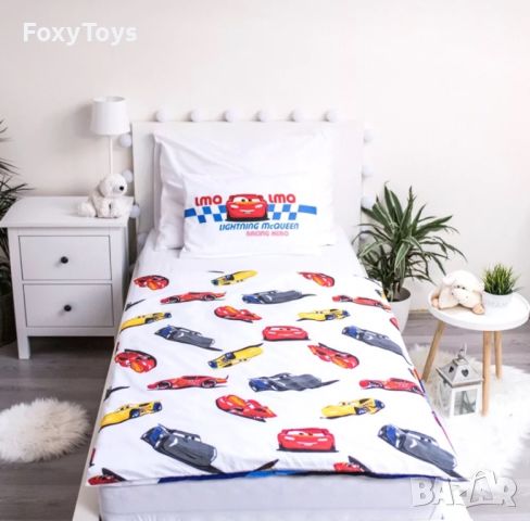 Детски спален комплект Disney Cars, 100% памук, 100×135 см, 40×60 см., снимка 3 - Спално бельо и завивки - 46412623