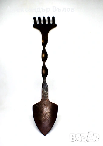 Стар Интрумент Цветя Саксии Лопатка Гребло Метал, снимка 8 - Колекции - 53119228