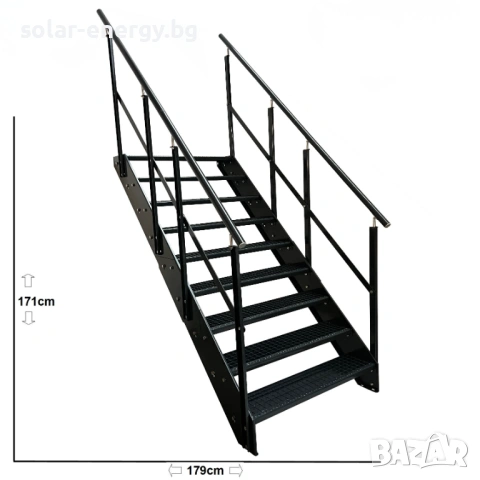 Метално стълбище 9 стъпала | Външни стълби | Поцинковано
