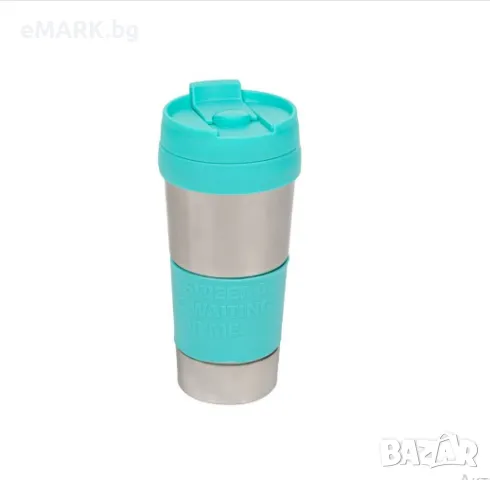 Метален шейкър с капак за горещи и студени напитки с вместимост 450 мл, защита от протичане и UV уст, снимка 1