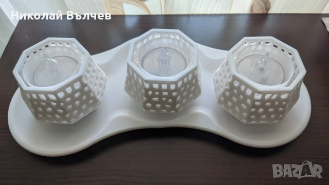 Премиум декоративни LED свещници – комплект 3 броя | Модерен арт дизайн | Готов подарък, снимка 2 - Декорация за дома - 53130563