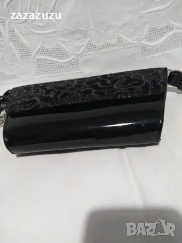 ЕСТЕСТВЕНА КОЖА малка черна италианска чанта, снимка 3 - Чанти - 50051169