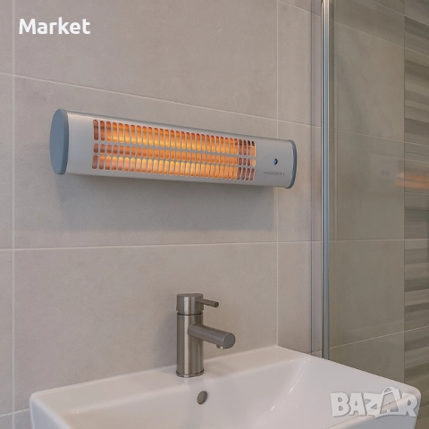 Кварцова отоплителна печка за баня Rosberg – 1200W, бял, снимка 2 - Отоплителни печки - 51812180