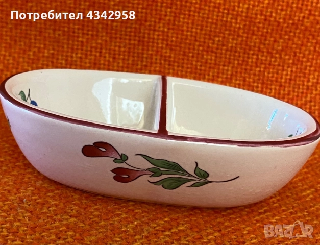 LUNEVILLE France K&G Vintage(1880-1922) Hand Painted . Чинийка за специи.