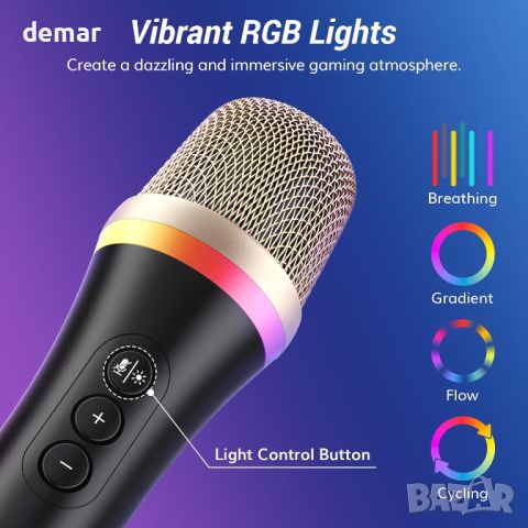 TONOR USB динамичен микрофон с бързо заглушаване и бум рамо, RGB, снимка 4 - Микрофони - 45283080