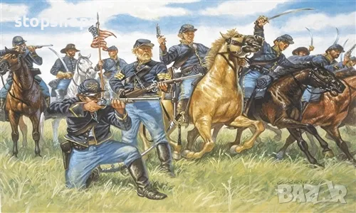 Italeri 6013 Union Cavalry 17 фигурки 1:72 мащаб , снимка 1 - Колекции - 48667728