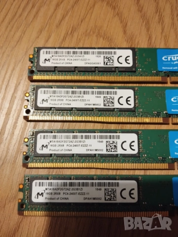 DDR4 64Gb ECC - (4 x 16Gb) Crucial 2400MHz PC4-19200E, снимка 2 - RAM памет - 53156526