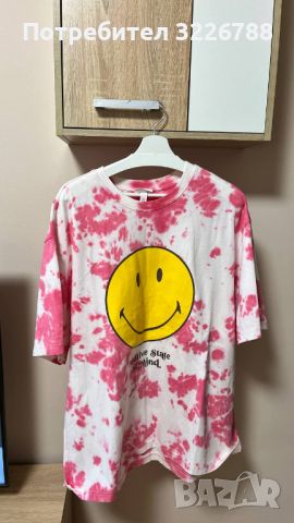 Розова мъжка тениска H&M / XL размер, снимка 1 - Тениски - 45569521