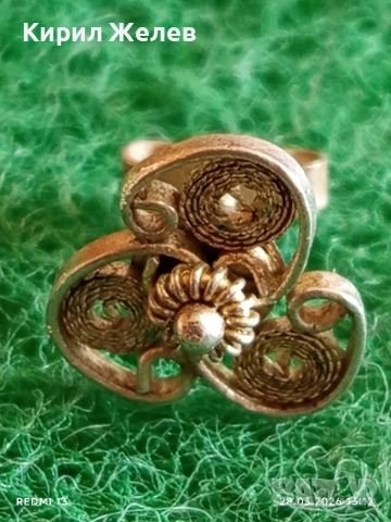 Винтидж сребърни обеци филигранна изработка с гранулация 51775, снимка 3 - Обеци - 54005594