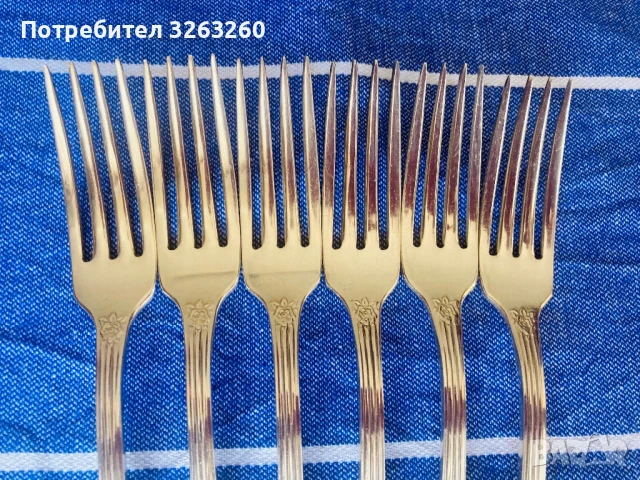 Руски посребрени вилици МНЦ модел сребърна роза , снимка 1