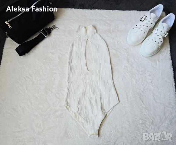 Кремаво боди с гол гръб , снимка 7 - Потници - 47560534