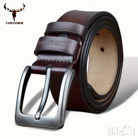 Мъжки, Премиум Спортен Кожен Колан COWATHER*/ Естествена телешка кожа!, снимка 3 - Колани - 49757236