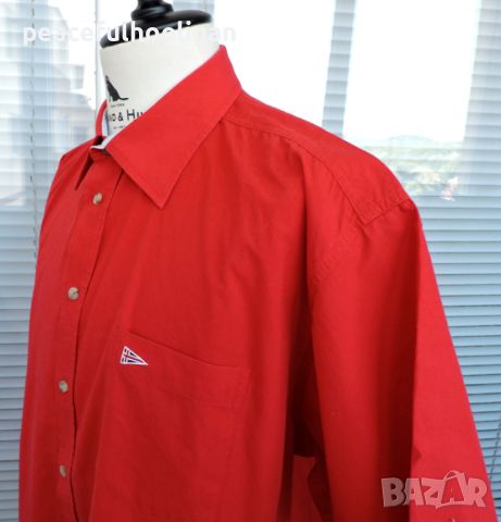 Paul Smith - елегантна  мъжка  маркова червена риза с къс ръкав размер XXL , снимка 10 - Ризи - 45269137