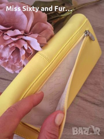 FURLA-ново жълто портмоне естествена кожа Фурла-20 см х 10 см, снимка 11 - Портфейли, портмонета - 46225946