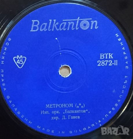 Грамофонни плочи Orchestra Balkanton – Шейк Шейк Сеньоре / Метроном 7" сингъл ВТК 2872, снимка 3 - Грамофонни плочи - 45650577