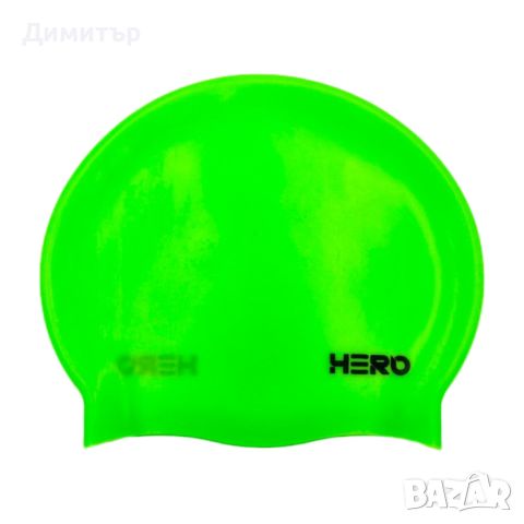 HERO Светло Зелена силиконова шапка за плуване, снимка 1 - Басейни и аксесоари - 46171431