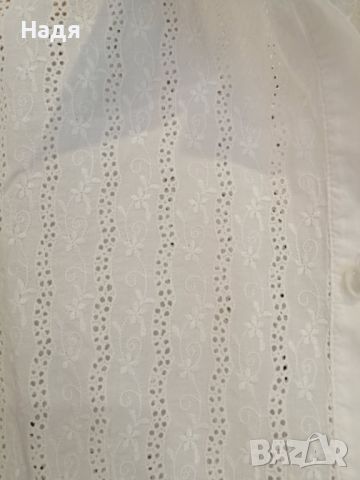 Памучна дантелена блуза PINK, снимка 2 - Ризи - 45155806