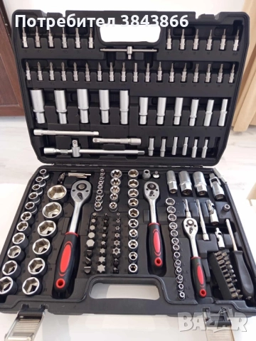 Професионална гедория 172 части – комплект вложки и битове с тресчотки