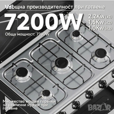 Газова печка HOMELUX с 5 котлона , снимка 8 - Печки, фурни - 53905133