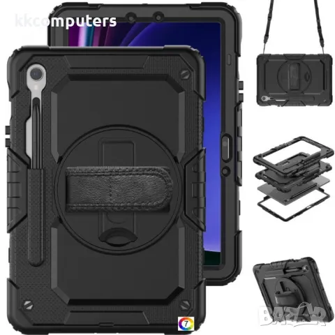 Samsung Galaxy Tab S10 FE Hybrid Tablet Case with Hand Grip & Strap TPU Силиконов Калъф и Протектор, снимка 6 - Калъфи, кейсове - 50022736