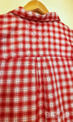 Дамска риза Tommy Hilfiger червено-бяло каре, снимка 4 - Ризи - 54237874