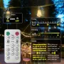 Външни соларни стрингови светлини, 18,3 м, 15+2 LED нечупливи крушки, дистанционно, USB конектор, снимка 3